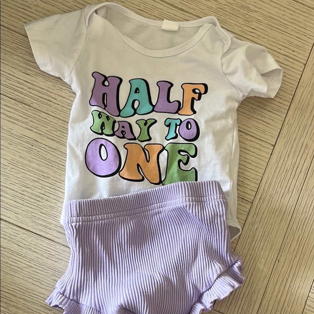 Halfway to One Onesie and Shorts Set